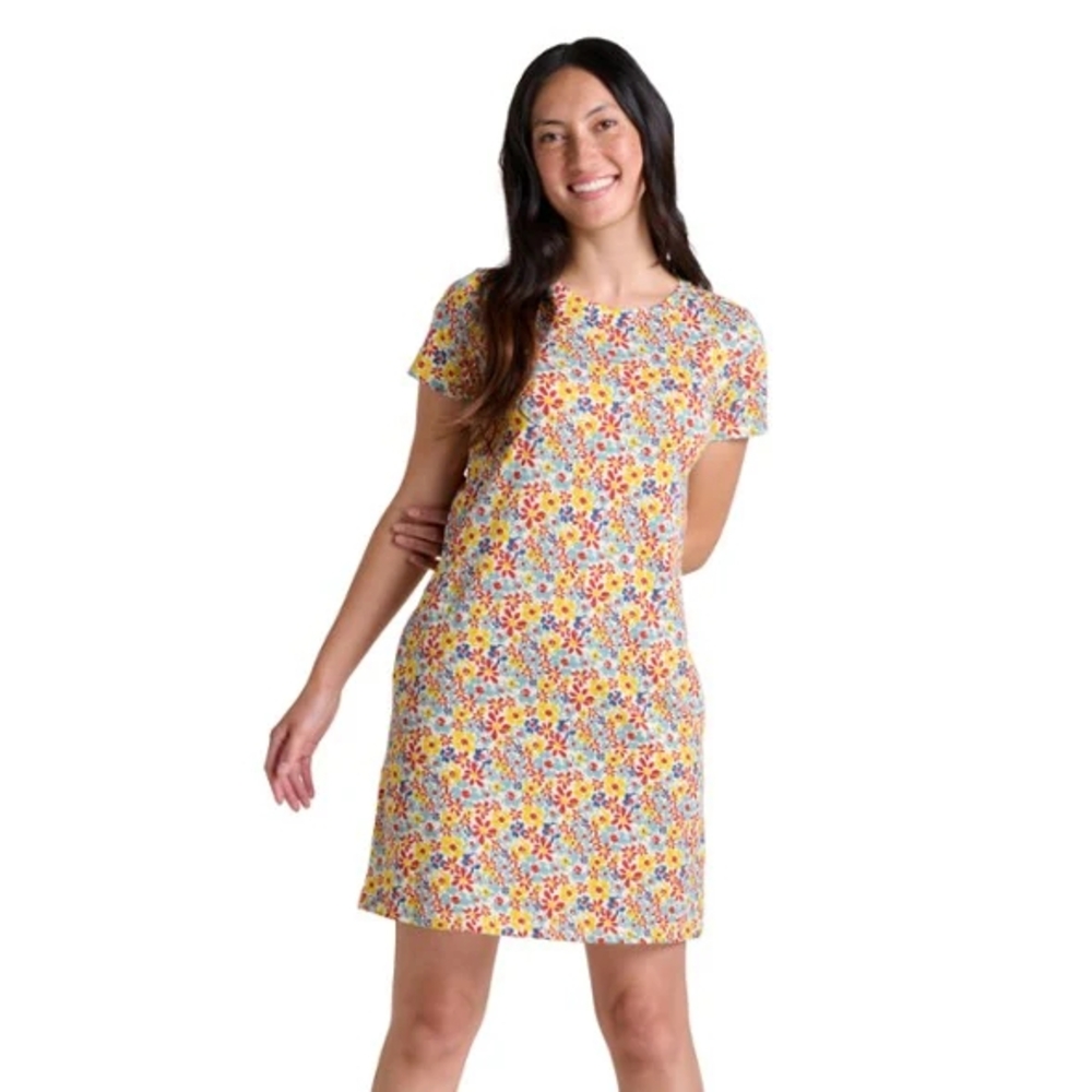 Toad&Co Windmere II Dress Barley Multi Floral Print EUC